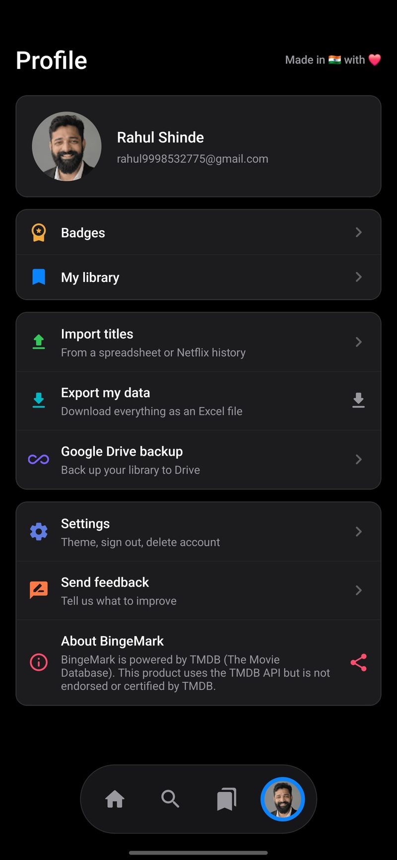 BingeMark watchlist and Hall of Fame library